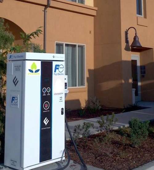 Fuji's low cost 25kw CHADEMO fast charging station gets first